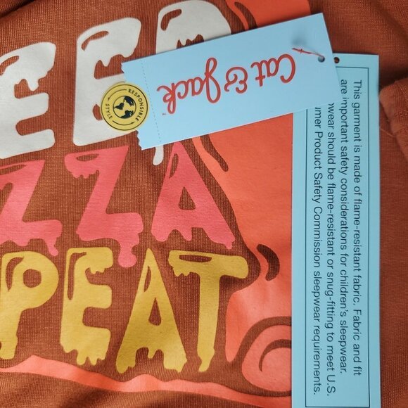 Cat & Jack Pizza Pj's Two Piece Pajama Set - Picture 4 of 7